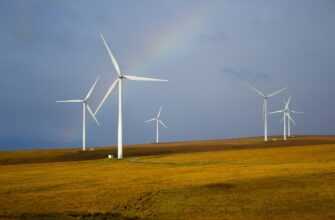 windmills, rainbow, fields