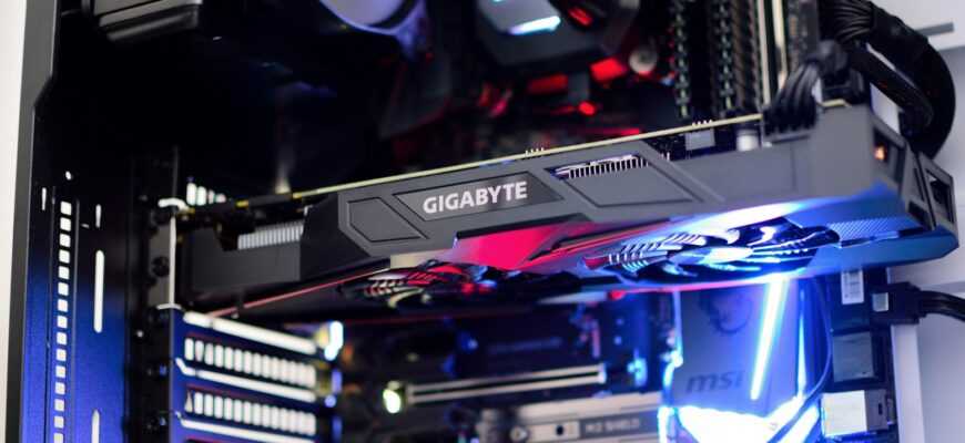 black Gigabyte graphics card