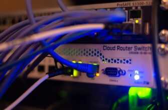 a close up of a network with wires connected to it